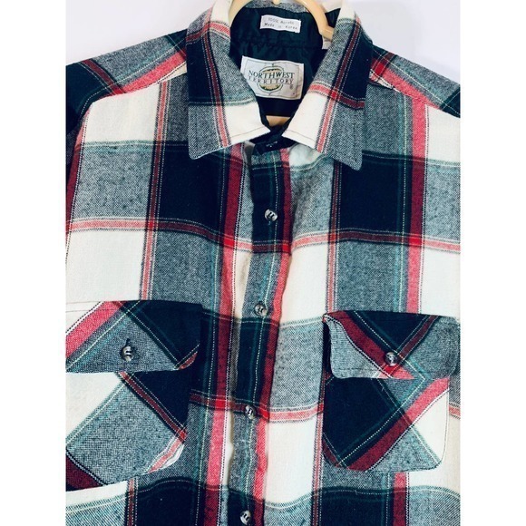 Northwest Territory Plaid Collared Long Sleeve Button Down Shirt Black Size XL - Picture 3 of 8